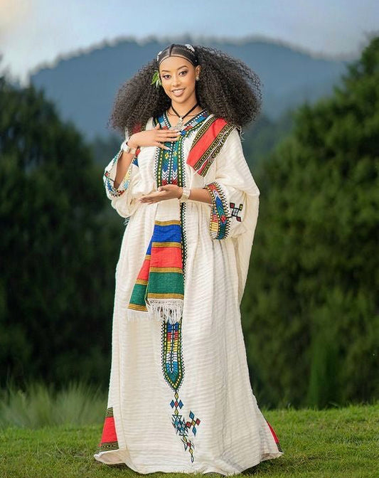Gorgeous Cultural Habesha Dress Unique Ethiopian Traditional Dress Elegant Habesha Kemis