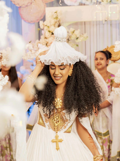Radiant Traditional Ethiopian Wedding Dress Timeless Elegance Habesha Kemis Habesha Dress Style 161