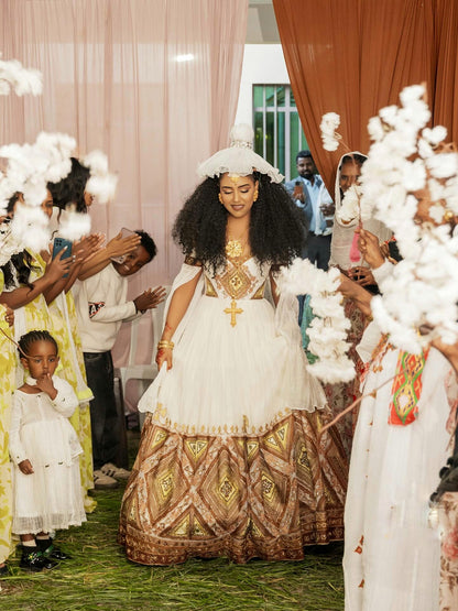 Radiant Traditional Ethiopian Wedding Dress Timeless Elegance Habesha Kemis Habesha Dress Style 161