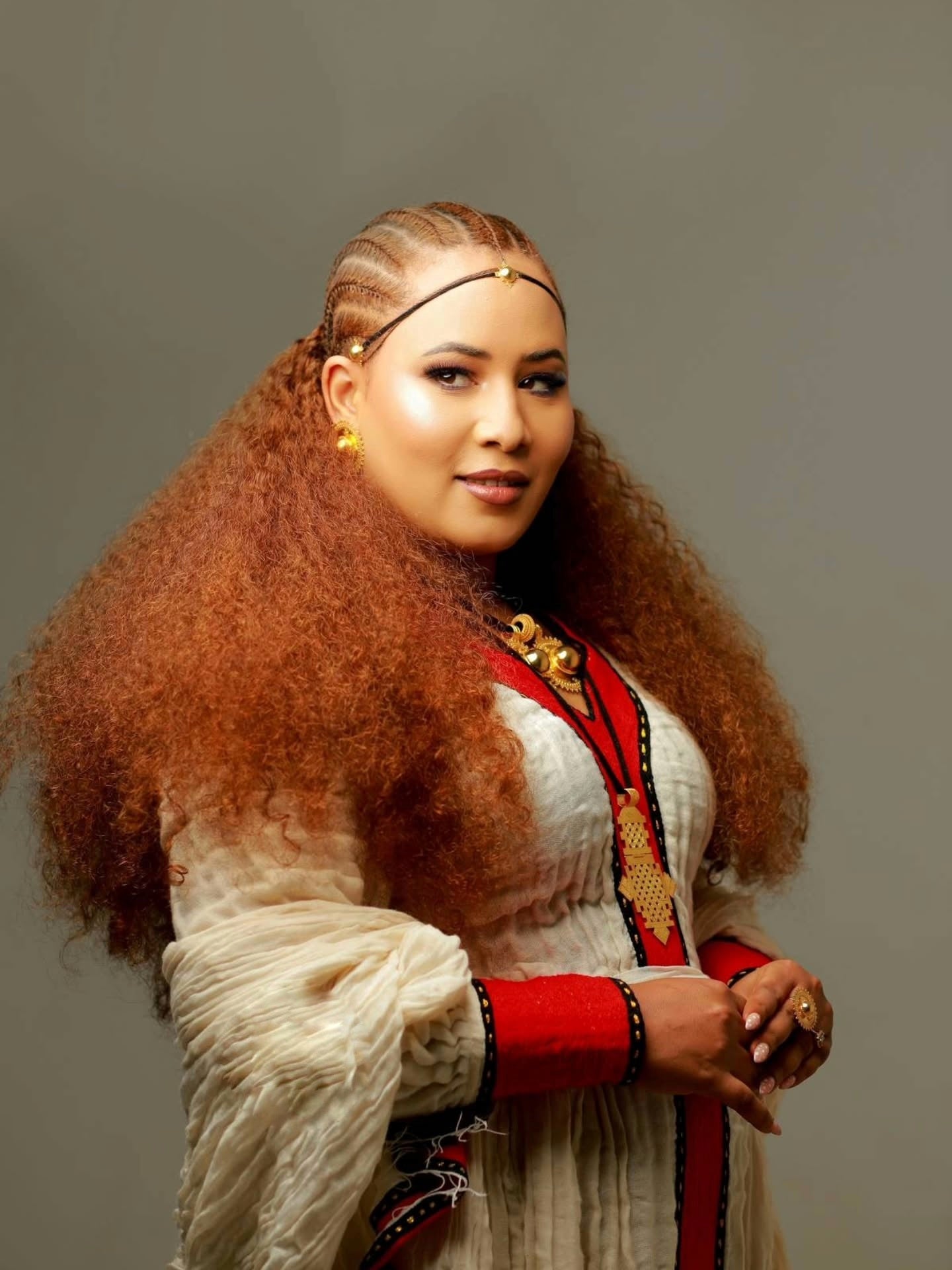 Red Habesha Kemis Traditional Ethiopian Clothing Classic Habesha Dress 174