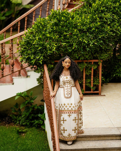 Matching Habesha Couple Outfit Traditional Ethiopian Clothing Golden Ethiopian Couple Set 193