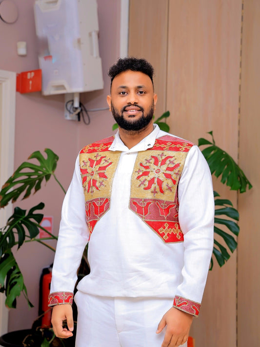 Elegant Habesha Men’s Shirt | Traditional Ethiopian Clothing