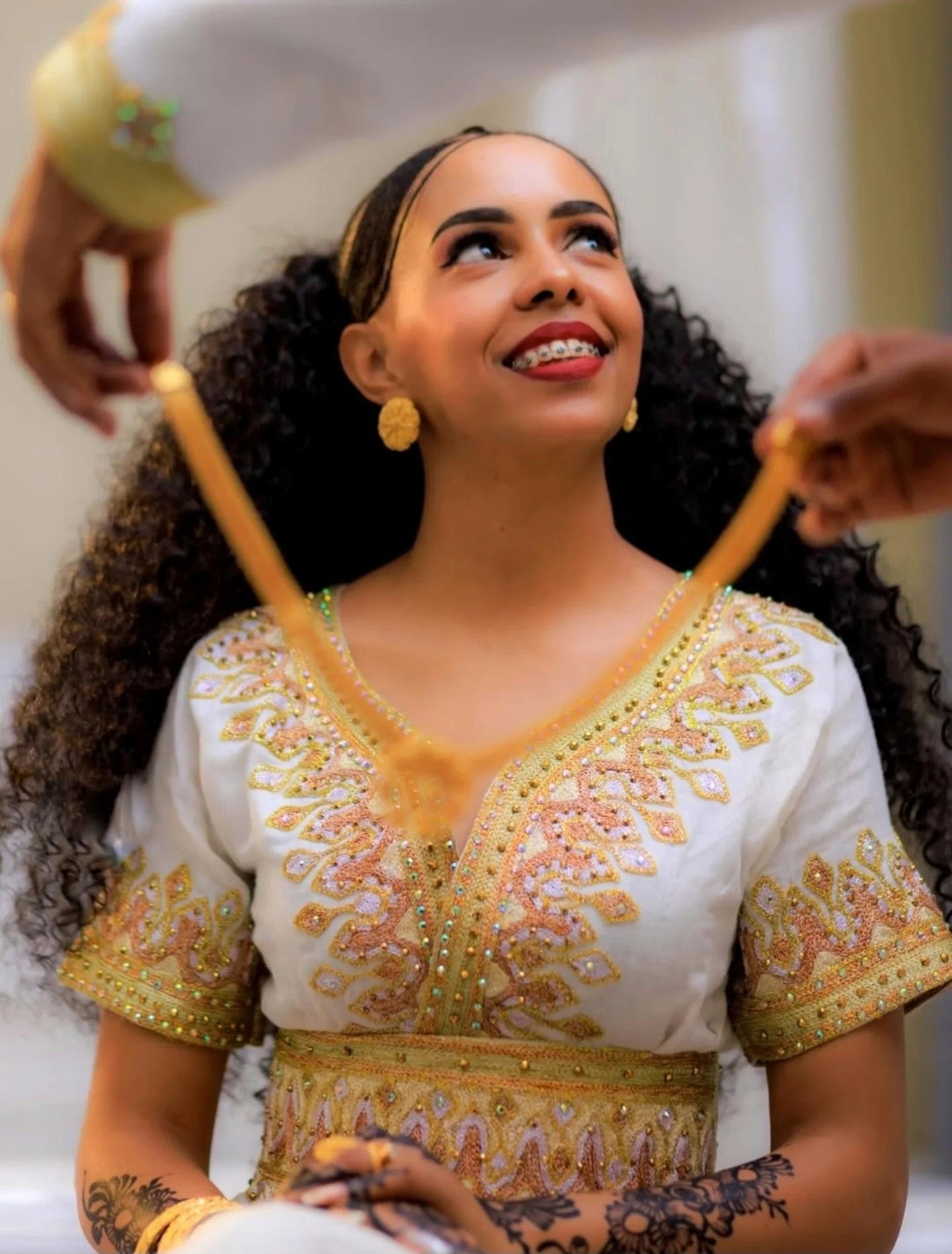 Golden Embroidery Habesha Dress Traditional Ethiopian Wedding Dress Graceful Habesha Kemis 662