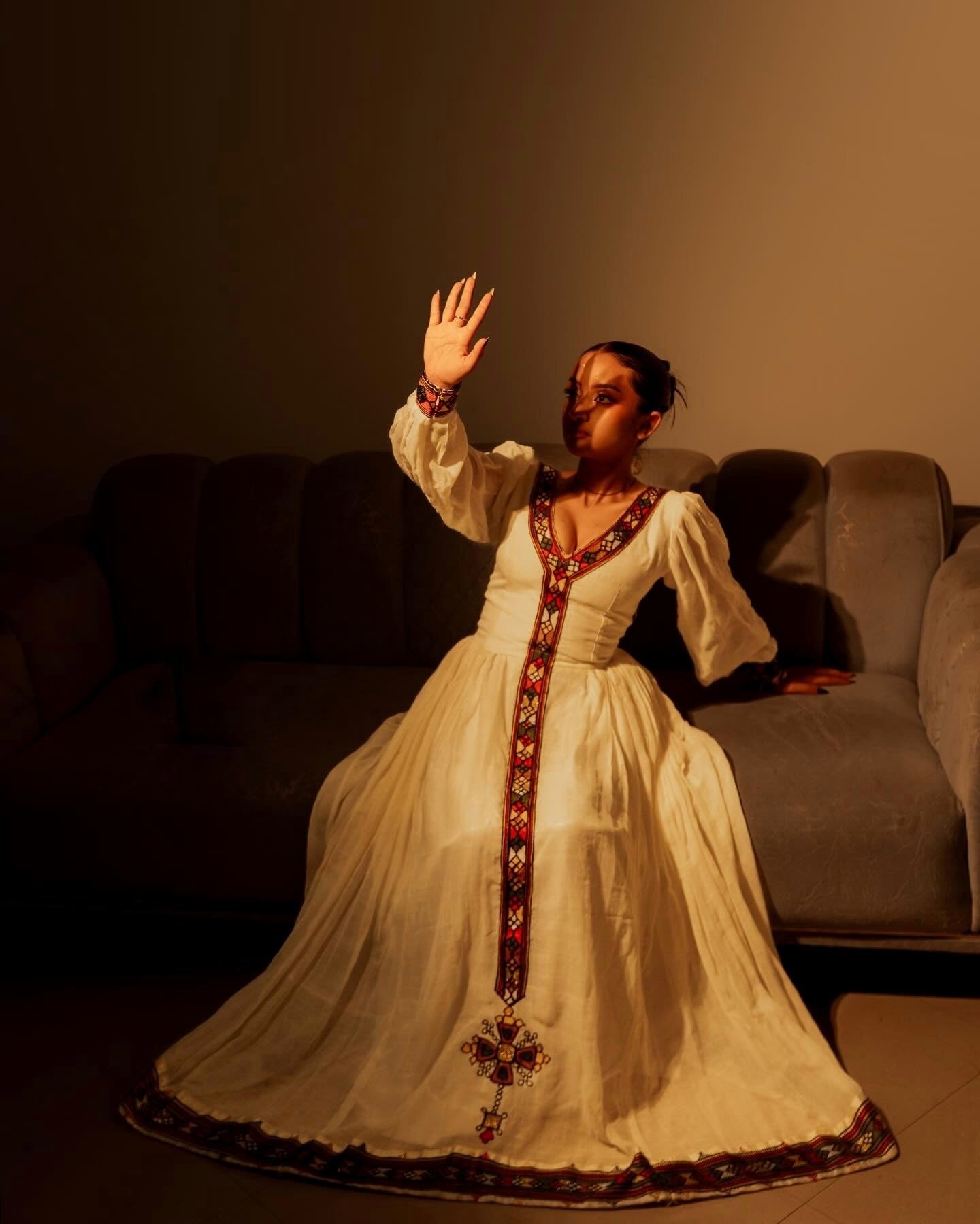 Long Sleeve Habesha Dress Multicolor Embroidery Habesha Kemis Charming  Ethiopian Clothing 695