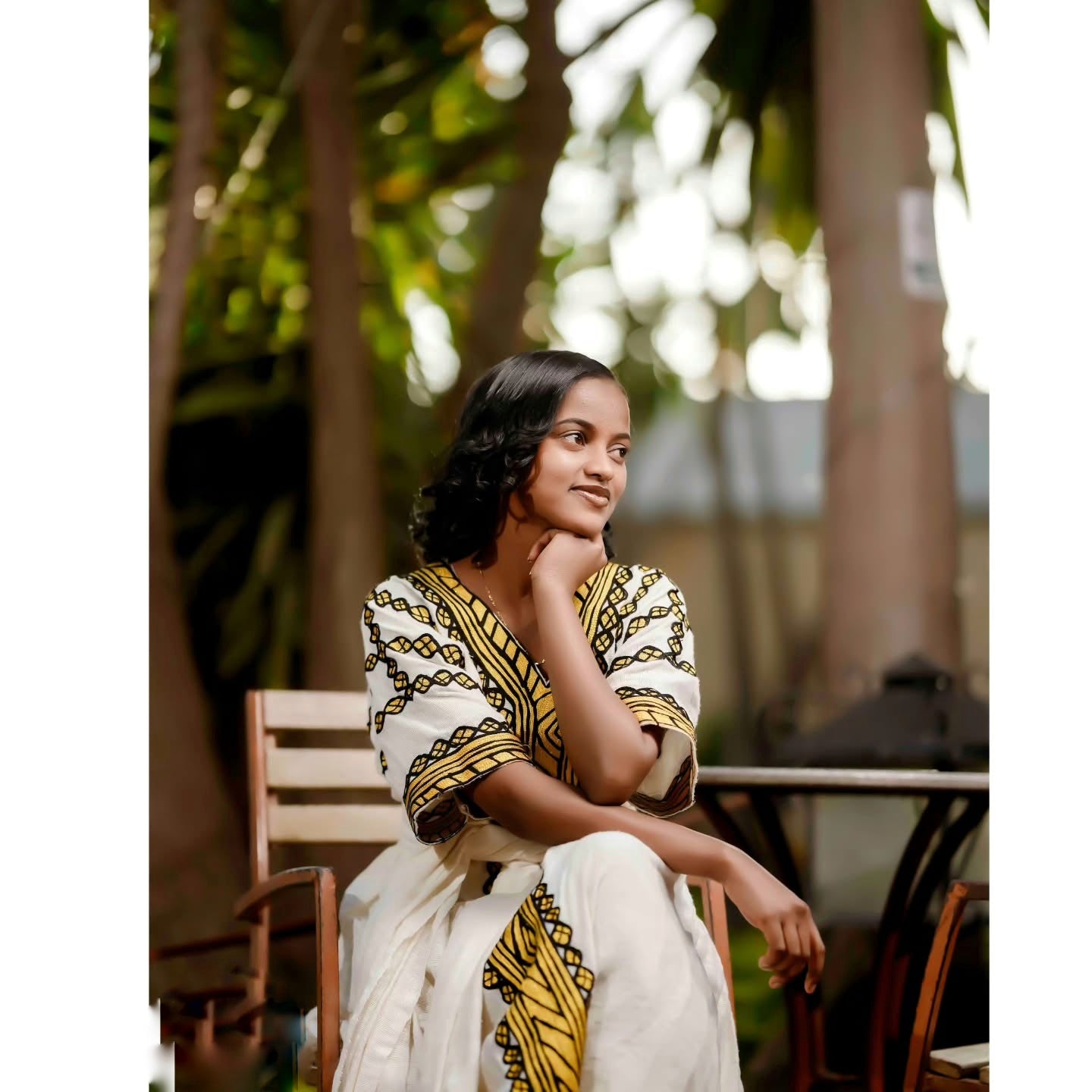 Golden Embroidery Habesha Dress – Timeless Ethiopian Kemis