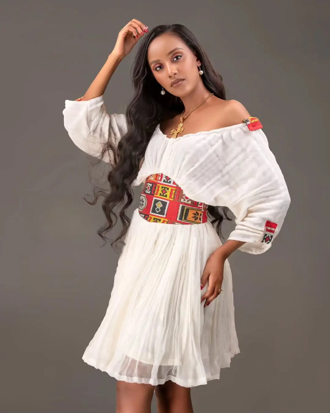 Fancy Mini Traditional Ethiopian Dress: Modern Short Habesha Dress for Every Day Look Habesha Kemis