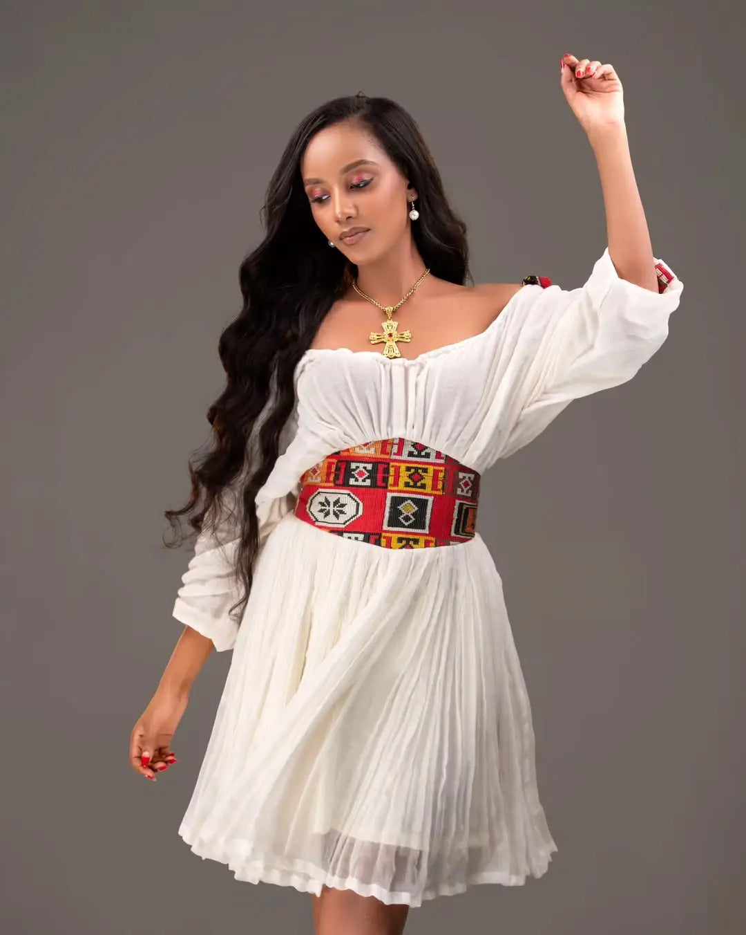 Fancy Mini Traditional Ethiopian Dress: Modern Short Habesha Dress for Every Day Look Habesha Kemis