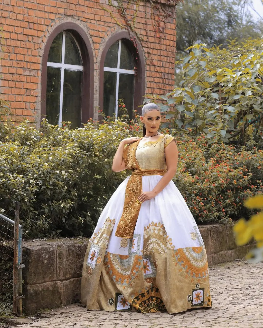 Sparkling Golden Traditional Ethiopian Dress: Exceptional Designing on Habesha Dress for Your Special Day Ethiopian Wedding Dress