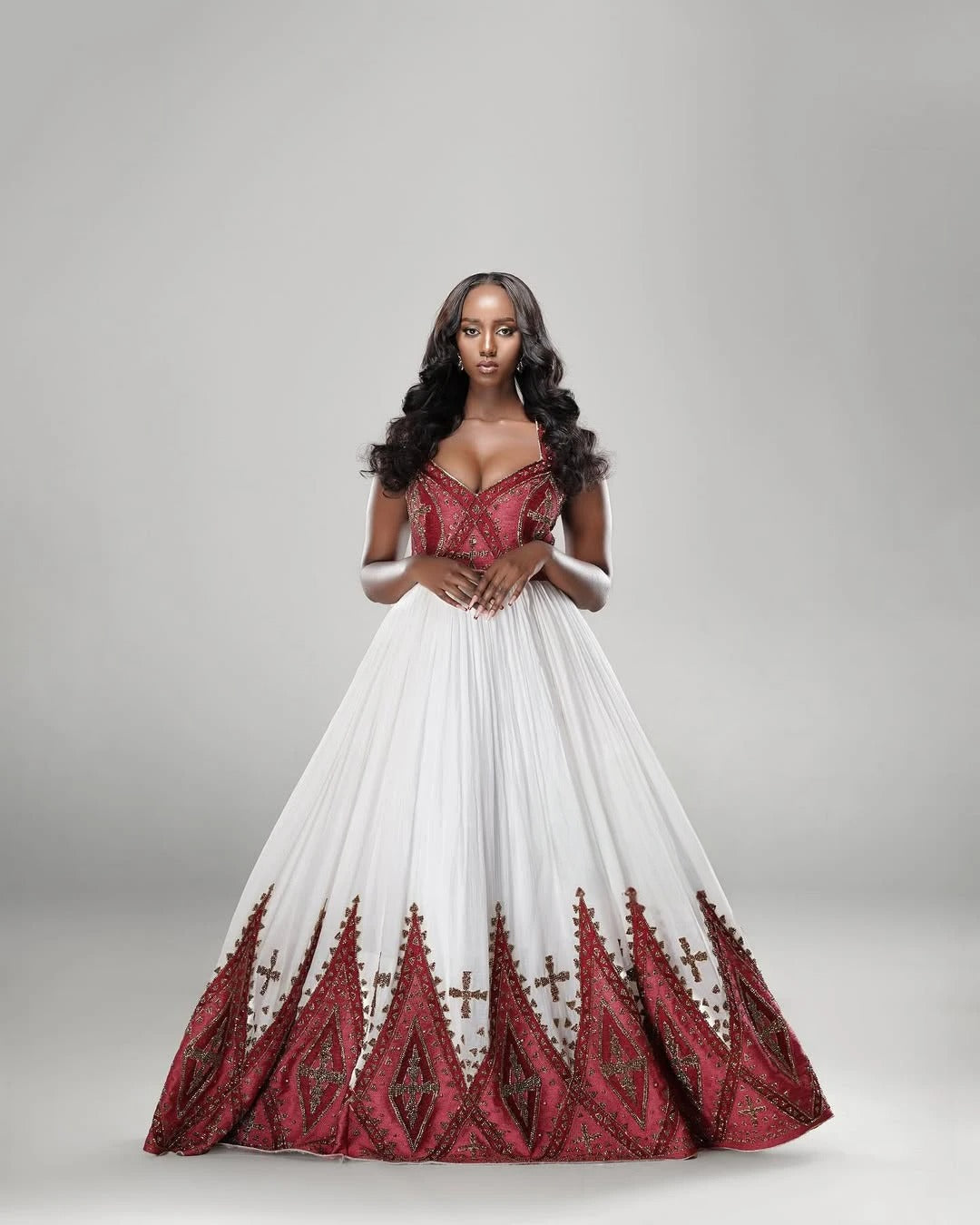 Mesmerizing Deep Red Habesha Dress