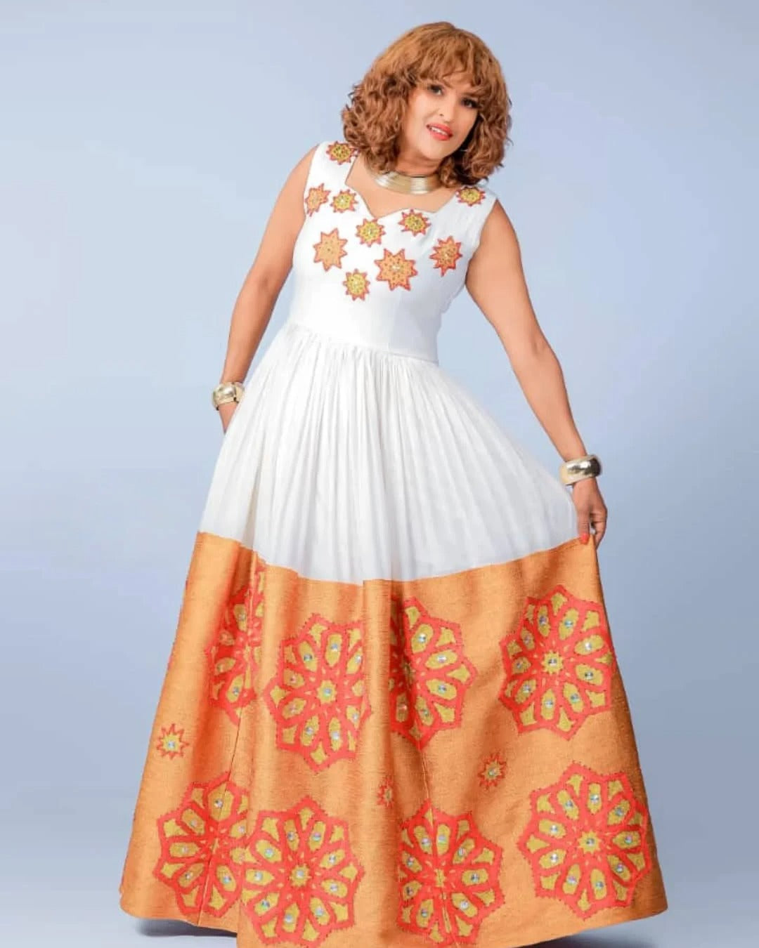 Marvelous Orange Ethiopian Dress
