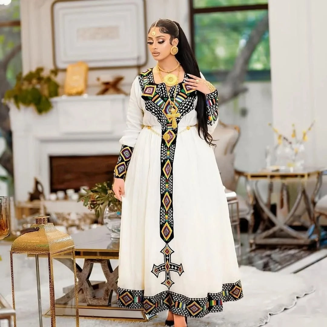 Modern Darker Tilet Habesha Kemis