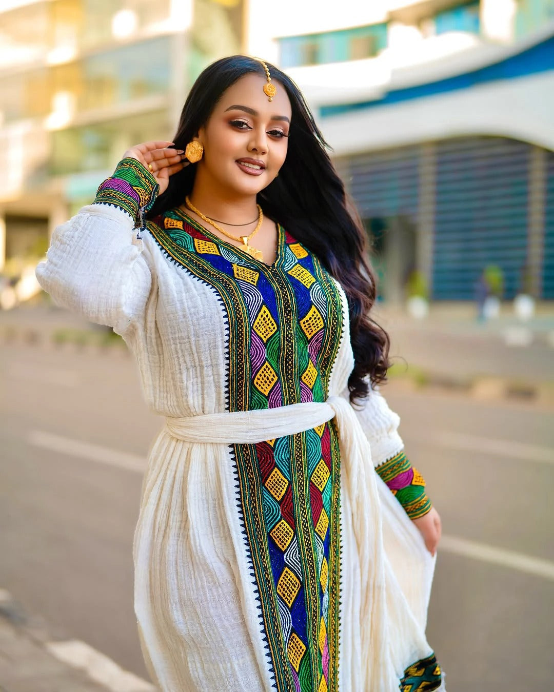 Modern Axum Fetil Ethiopian Clothing Habesha Kemis Elegant Ethiopian and Eritrean Dress