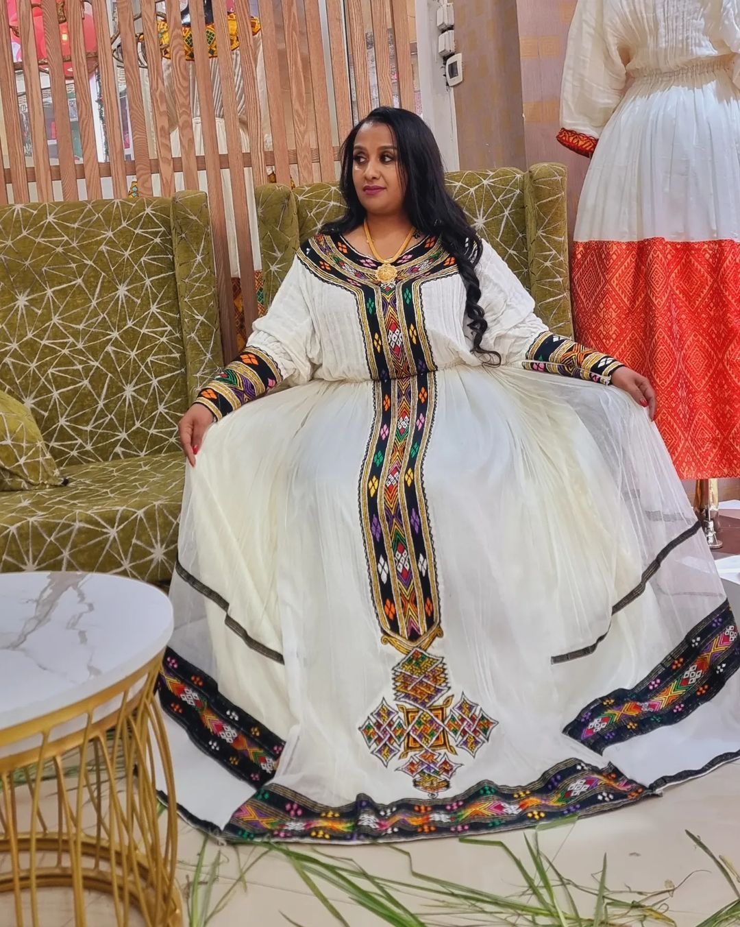 Intricately Embroidered Tilet Habesha Kemis Habesha Dress Ethiopian Dress Style Traditional Habesha Libs