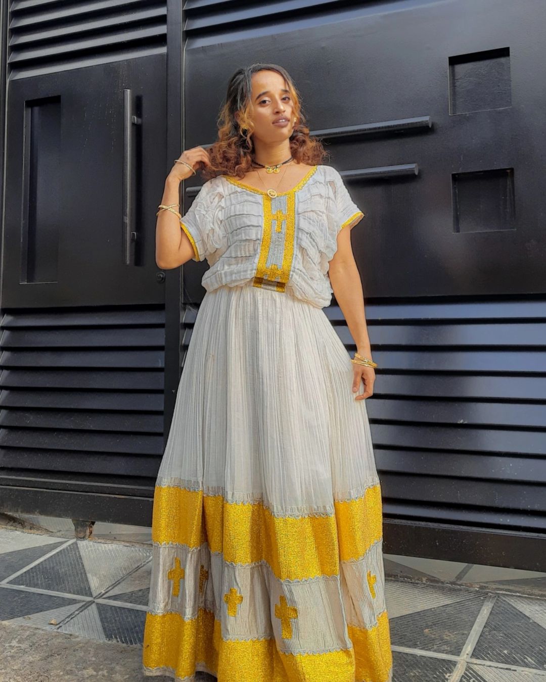 Pleasing Yellow Traditional Ethiopian Dress