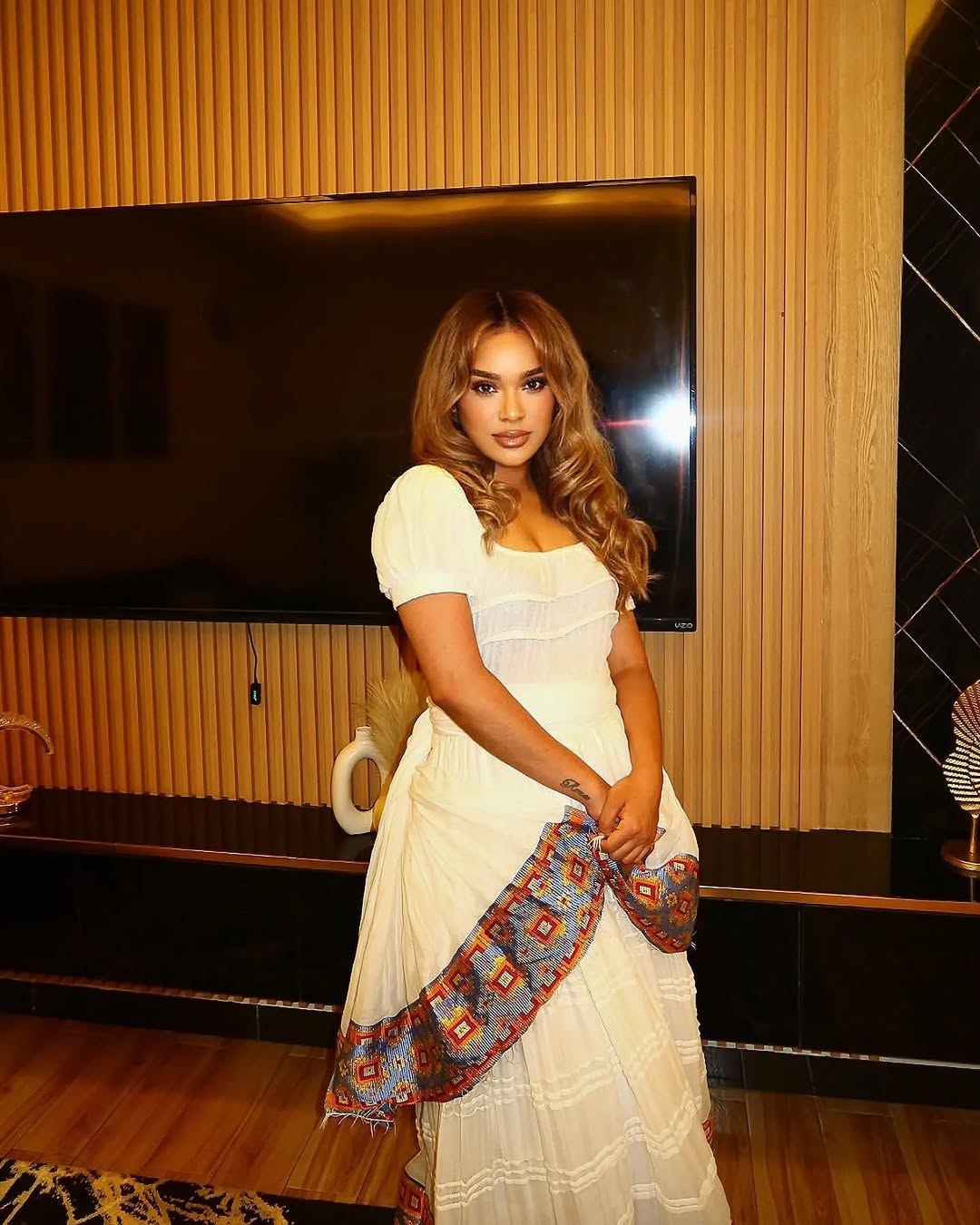 Luxury Multicolored Habesha Dress: A Masterpiece of Handcrafted Detail & Quality, Showcasing Ethiopian Elegance