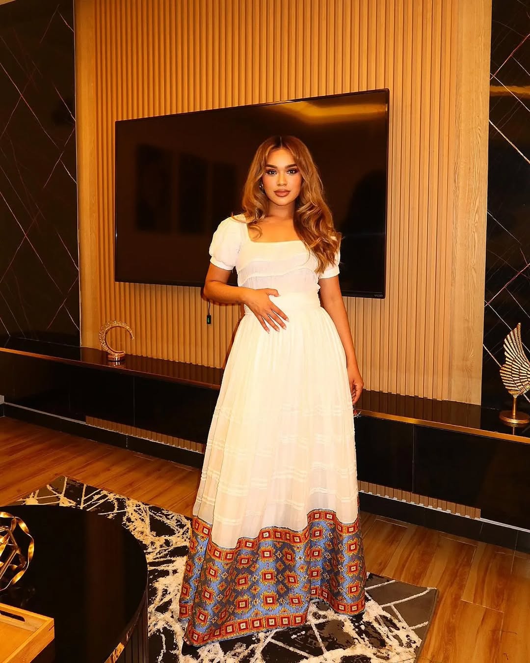 Luxury Multicolored Habesha Dress: A Masterpiece of Handcrafted Detail & Quality, Showcasing Ethiopian Elegance