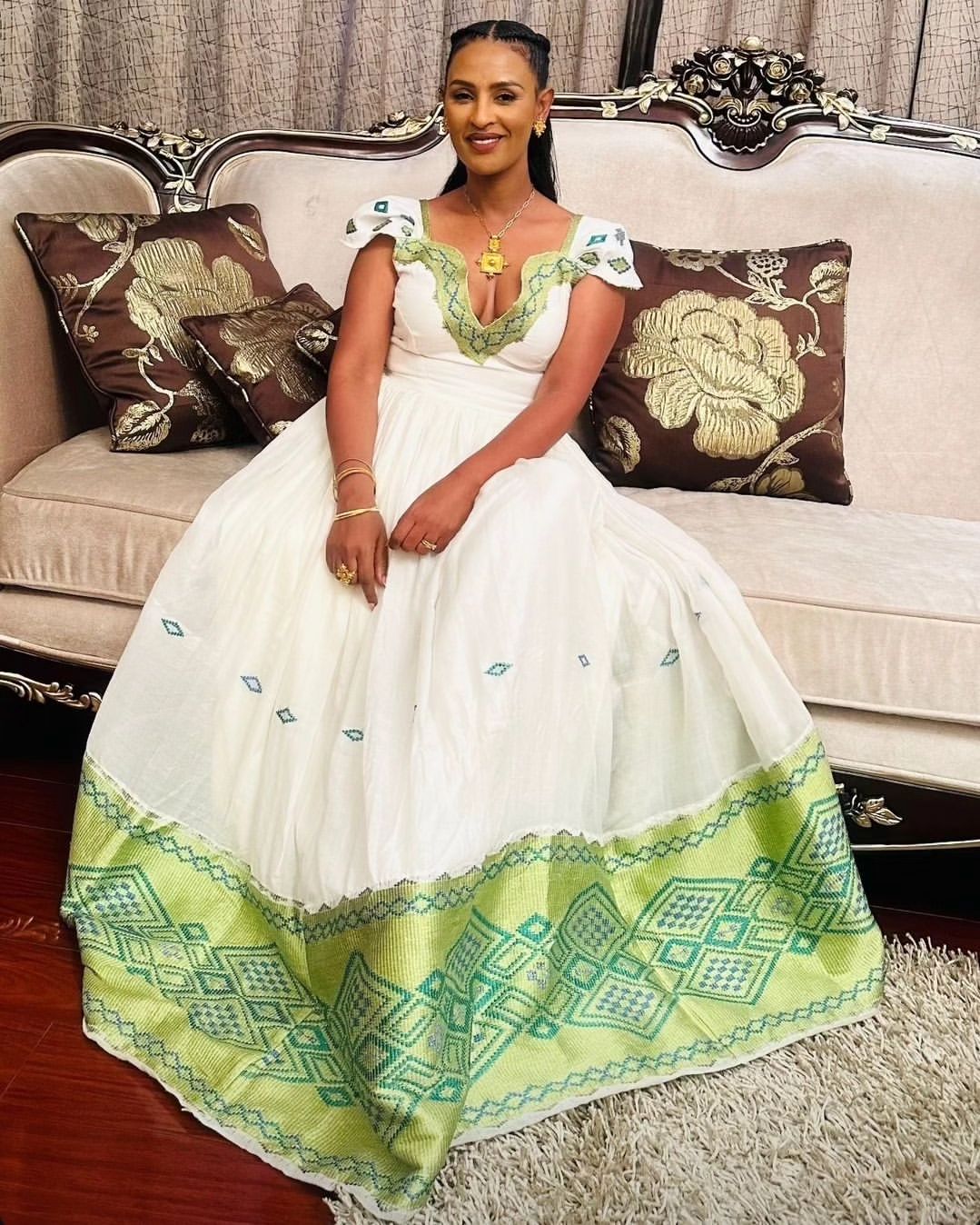 Polished Look with Green Habesha Dress