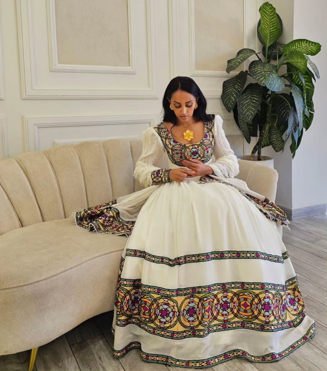 Modest Elegance in Habesha Dress: Gracefully Handmade Traditional Ethiopian Dress New Eritrean Clothing
