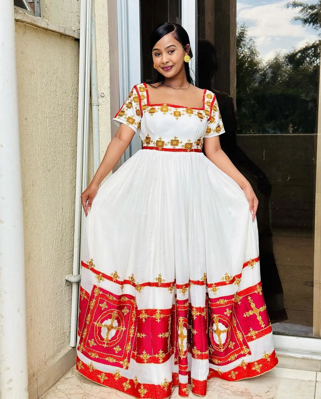 Elegant Red Habesha Dress