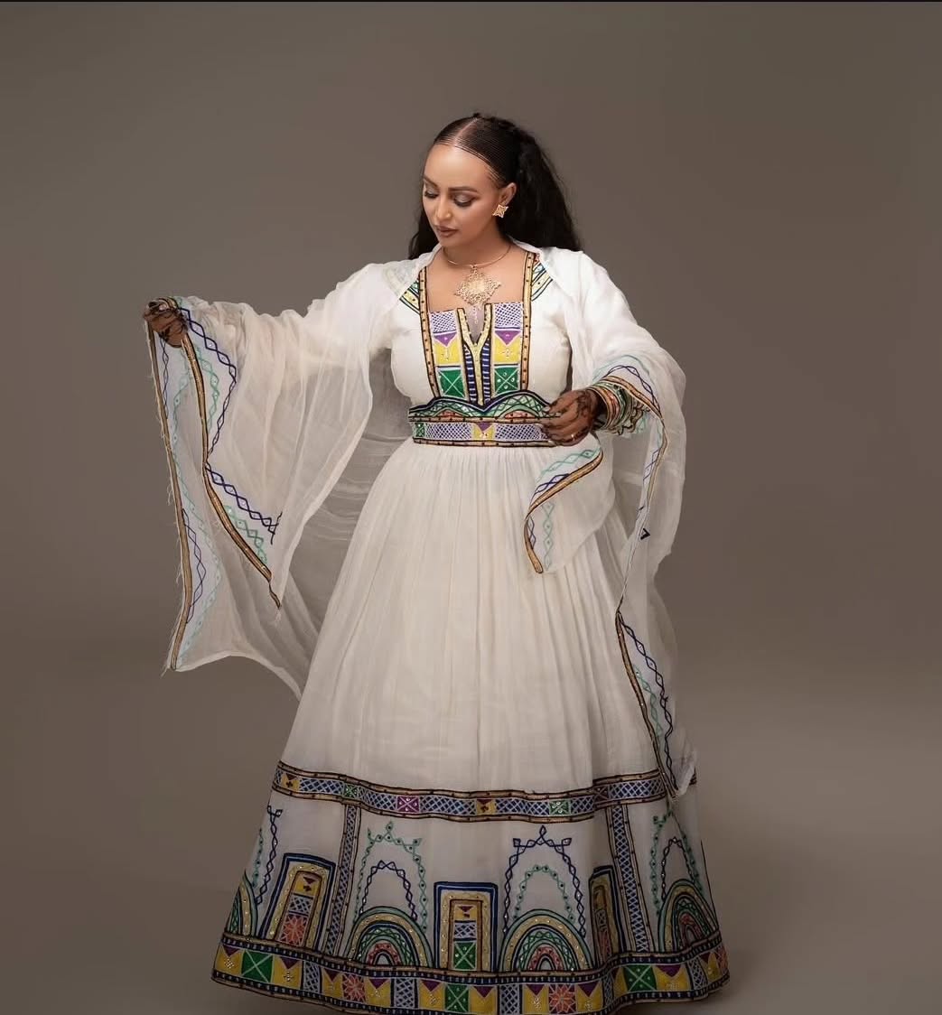 Colorful Vibrant Traditional Ethiopian Dress