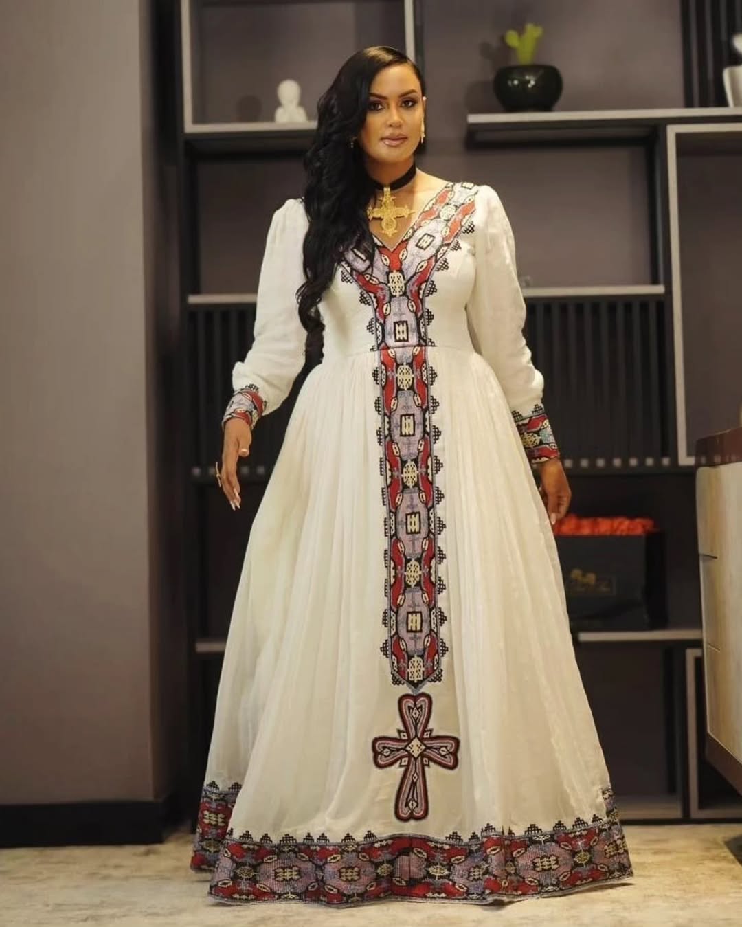 Beautiful Multicolor Habesha Kemis - Elegant Attire for Special Occasions 