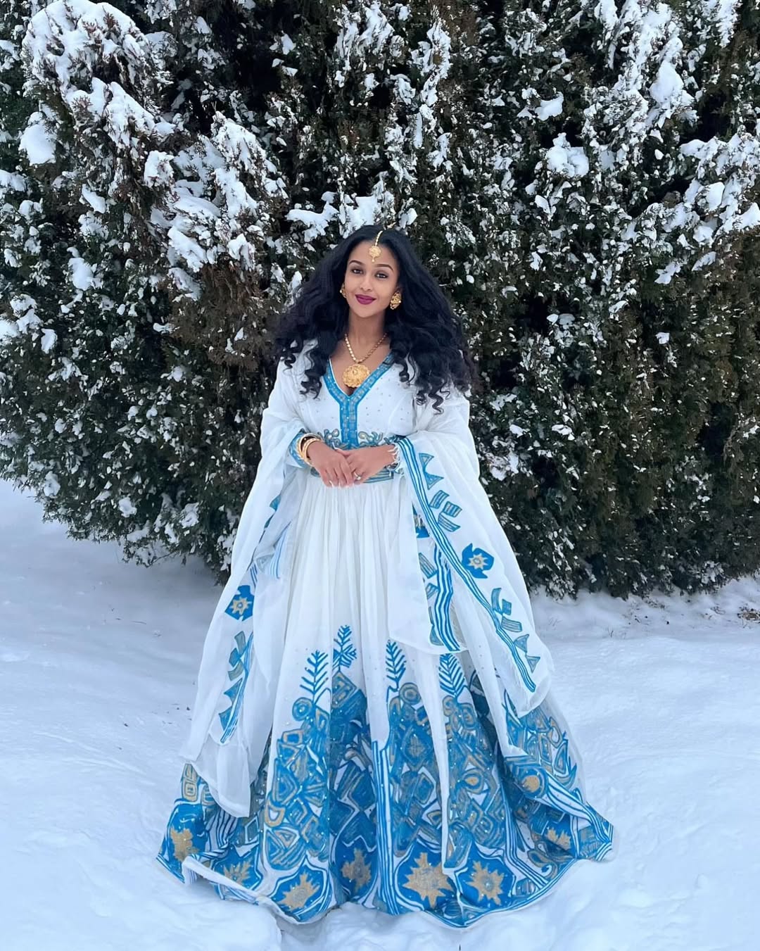 Radiant Habesha Kemis A Stunning Blue Dress for Special Occasions