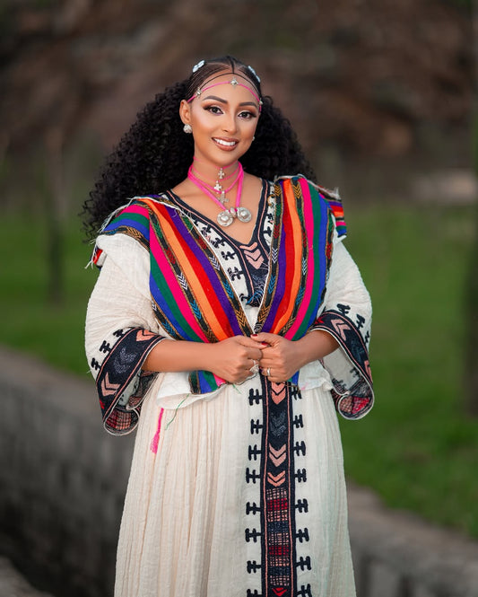 Vibrant Ashenda Kemis with Colorful Traditional Patterns for Celebration