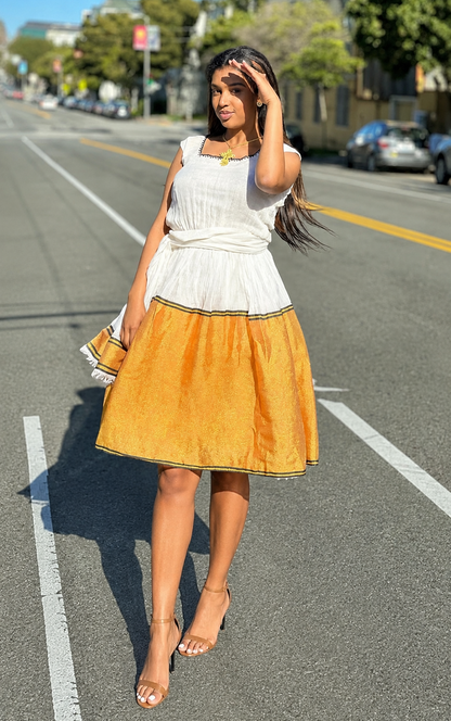 Habesha Kemis simple pour le Nouvel An, Habesha Libs tissé à la main, Robe Habesha moderne, Robe érythréenne