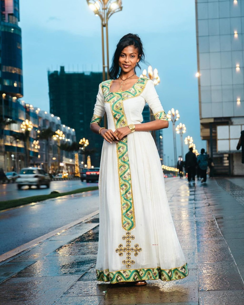 Sweet Light Green Habesha Dress
