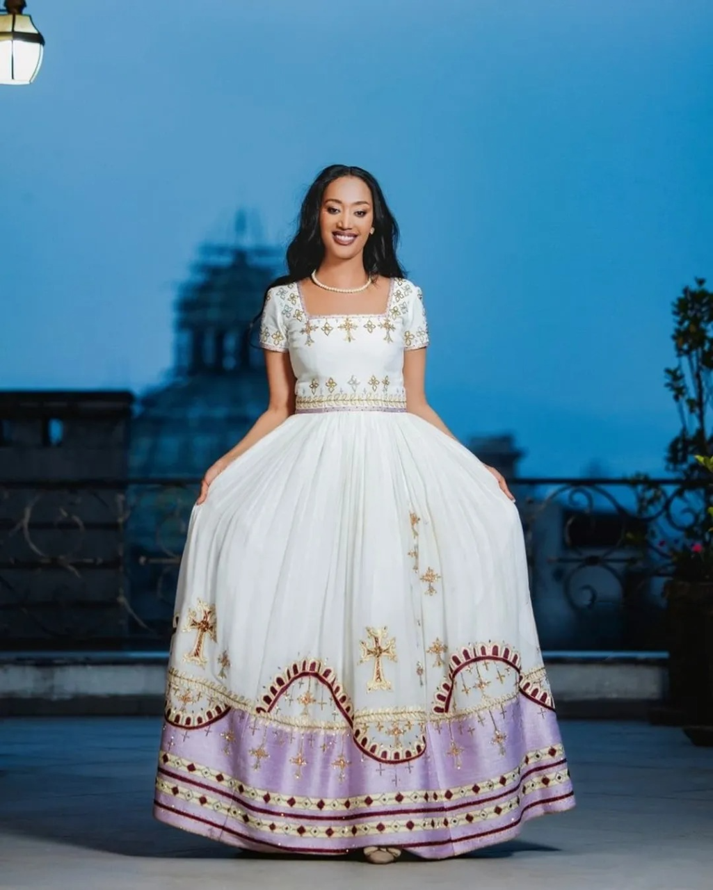 Appealing Purple Traditional Ethiopian Dress