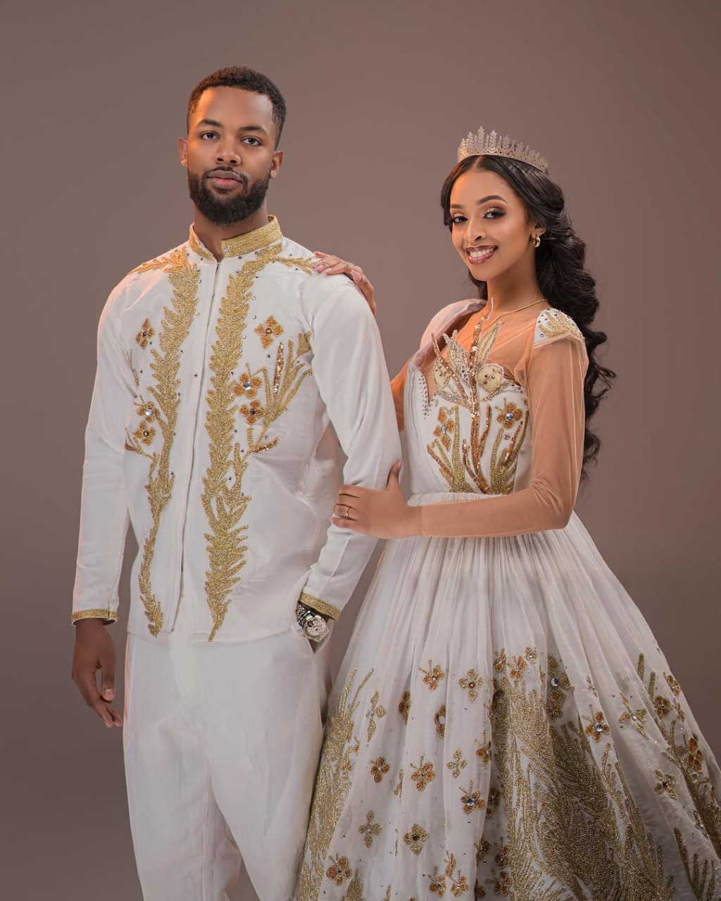 Habesha Couple's Outfit Contemporary Design Ethiopian Style