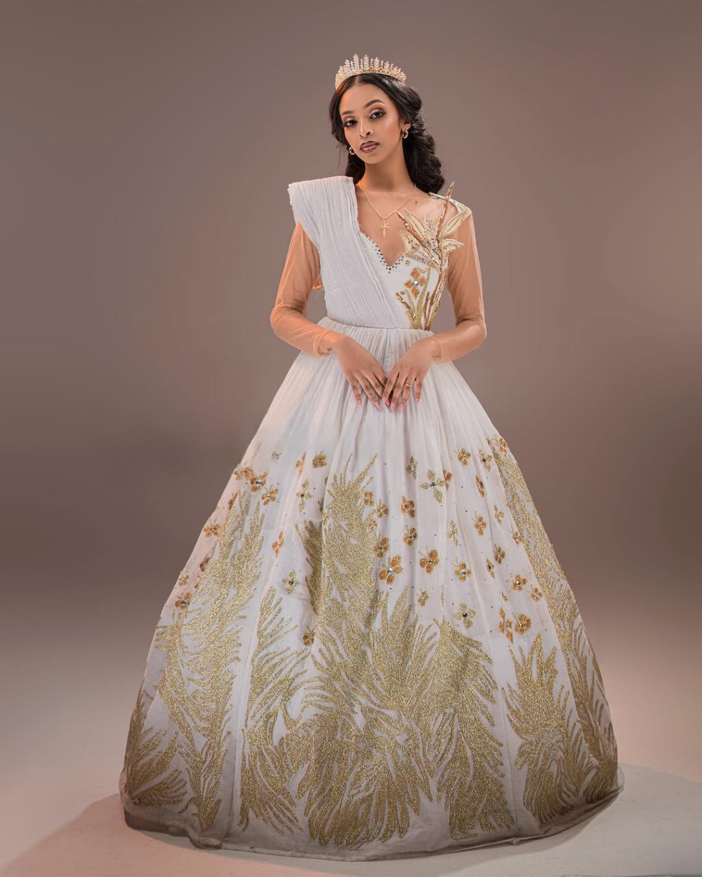 Handwoven Habesha Kemis Modern Bridal Eritrean Style