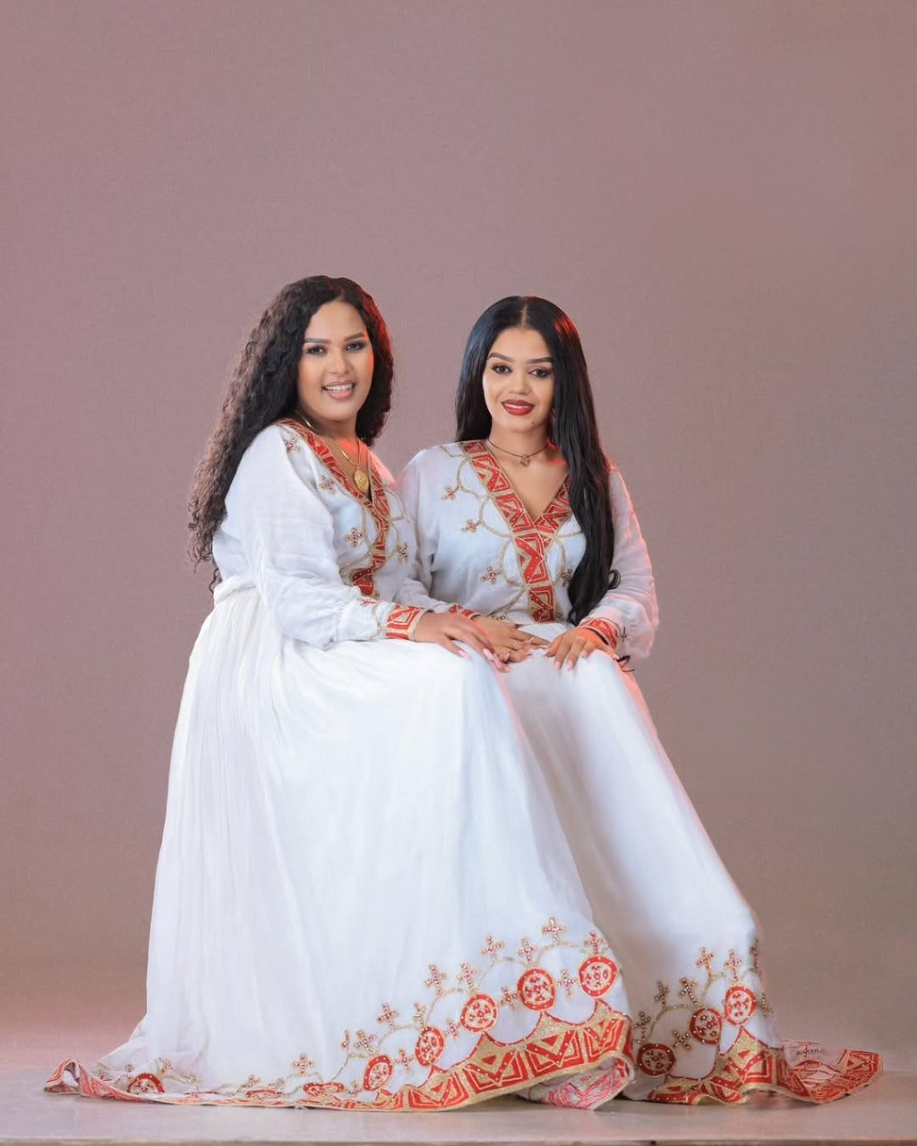 Radiant Red Habesha Dress Design Modern Habesha Clothing