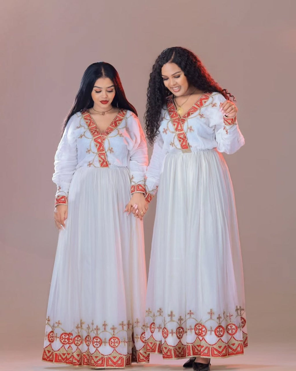 Radiant Red Habesha Dress Design Modern Habesha Clothing
