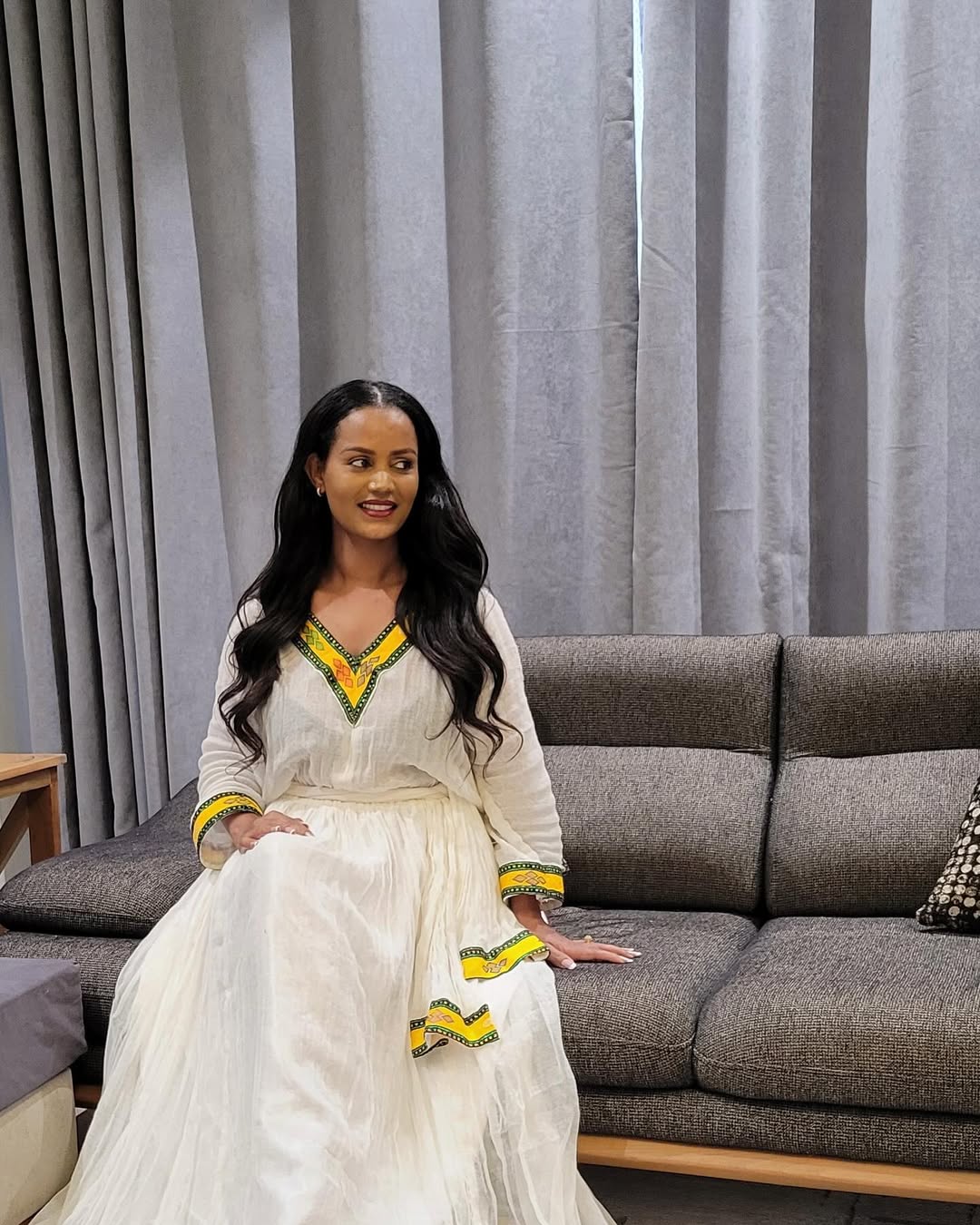 Simple Habesha Dress Yellow Habesha Kemis Minimalist Habesha Traditional Dress 0006