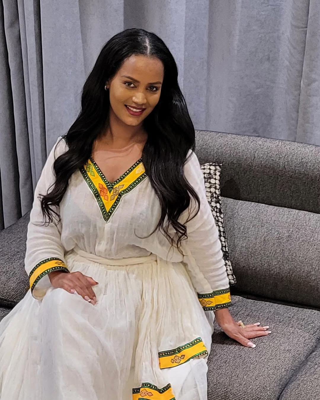 Simple Habesha Dress Yellow Habesha Kemis Minimalist Habesha Traditional Dress 0006