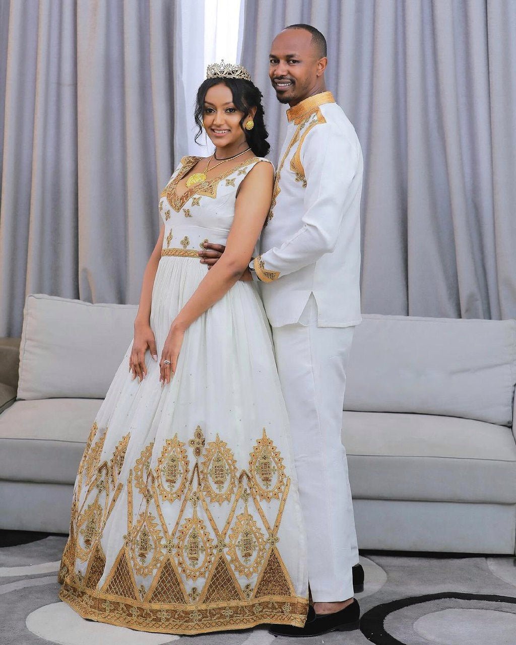 Ethiopian Elegance Unveiled: Beautiful Habesha Wedding Attire for Couples