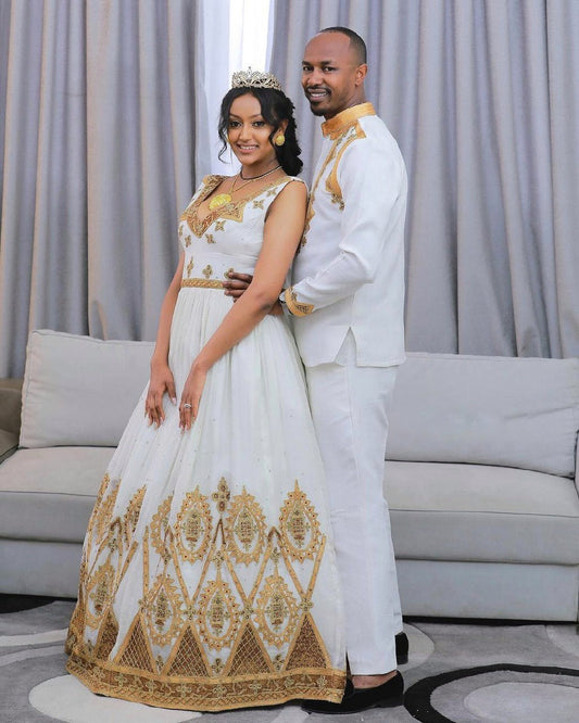Ethiopian Elegance Unveiled: Beautiful Habesha Wedding Attire for Couples