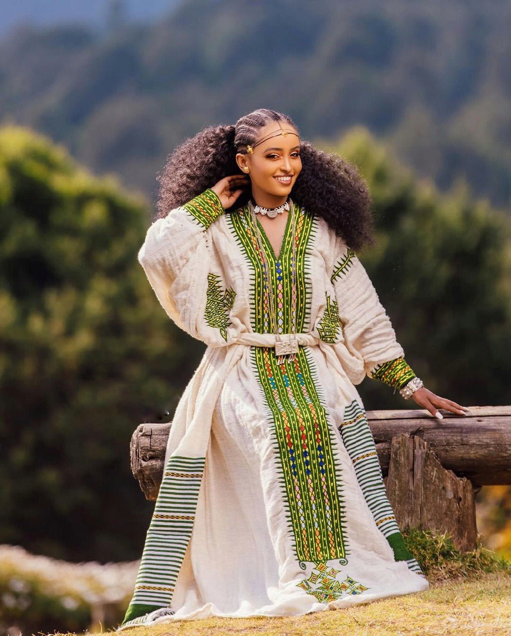 Green Design Axum Fetil Habesha Dress Ethiopian Dress Style Axum dress
