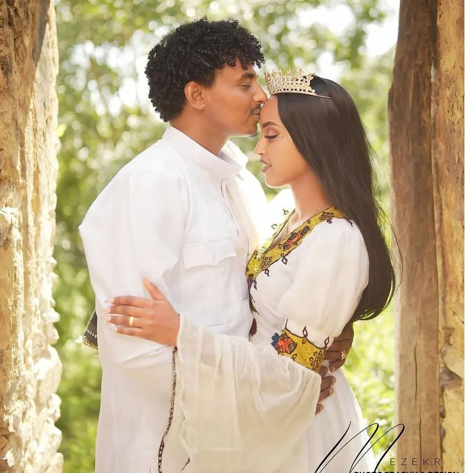 Exquisite Cultural Wedding Habesha Couples Outfit Modern Ethiopian Wedding Outfit Matching Couples Outfit