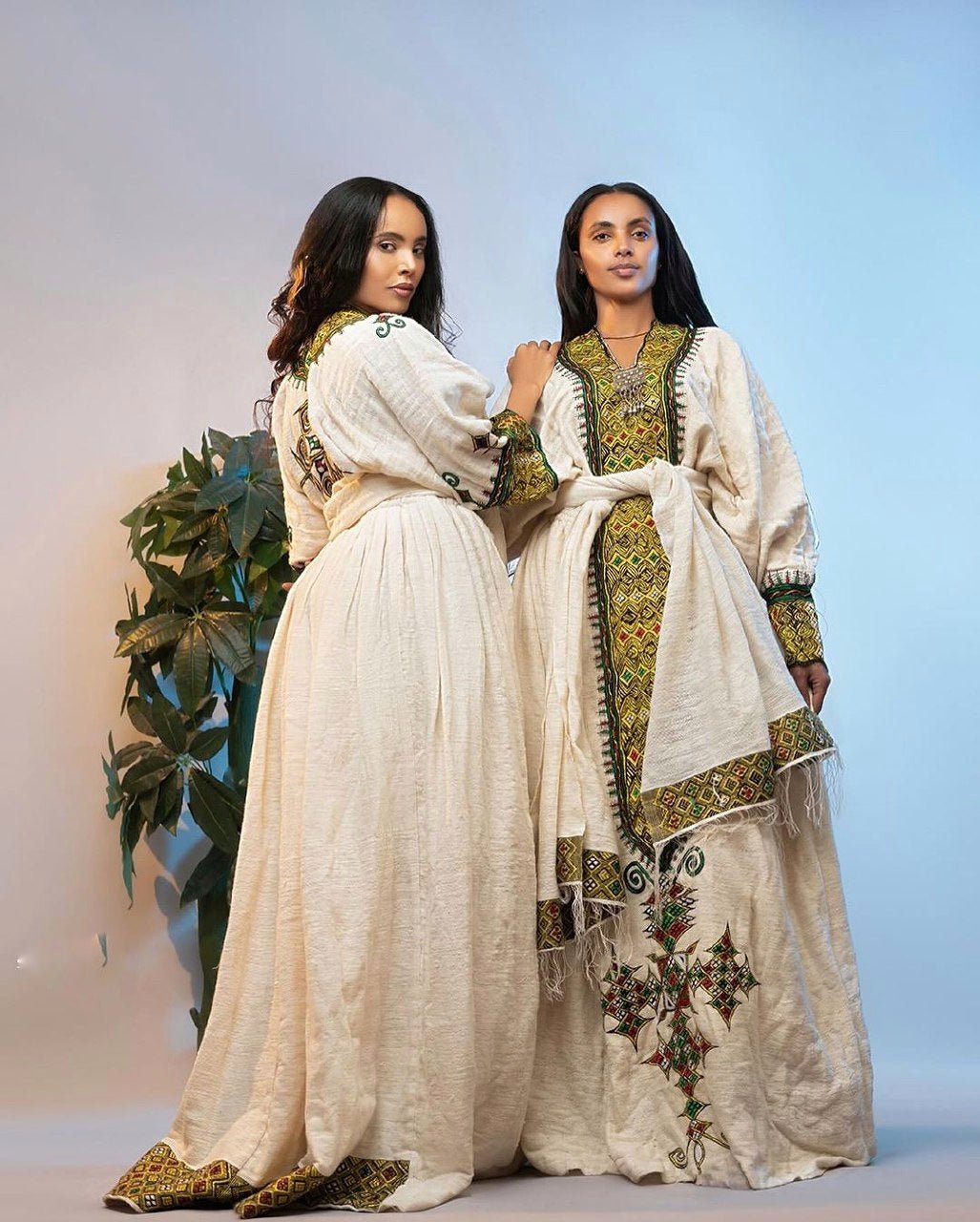 Exquisite Pattern Fetil Ethiopian Dress Habesha Dress Design Eritrean Dress