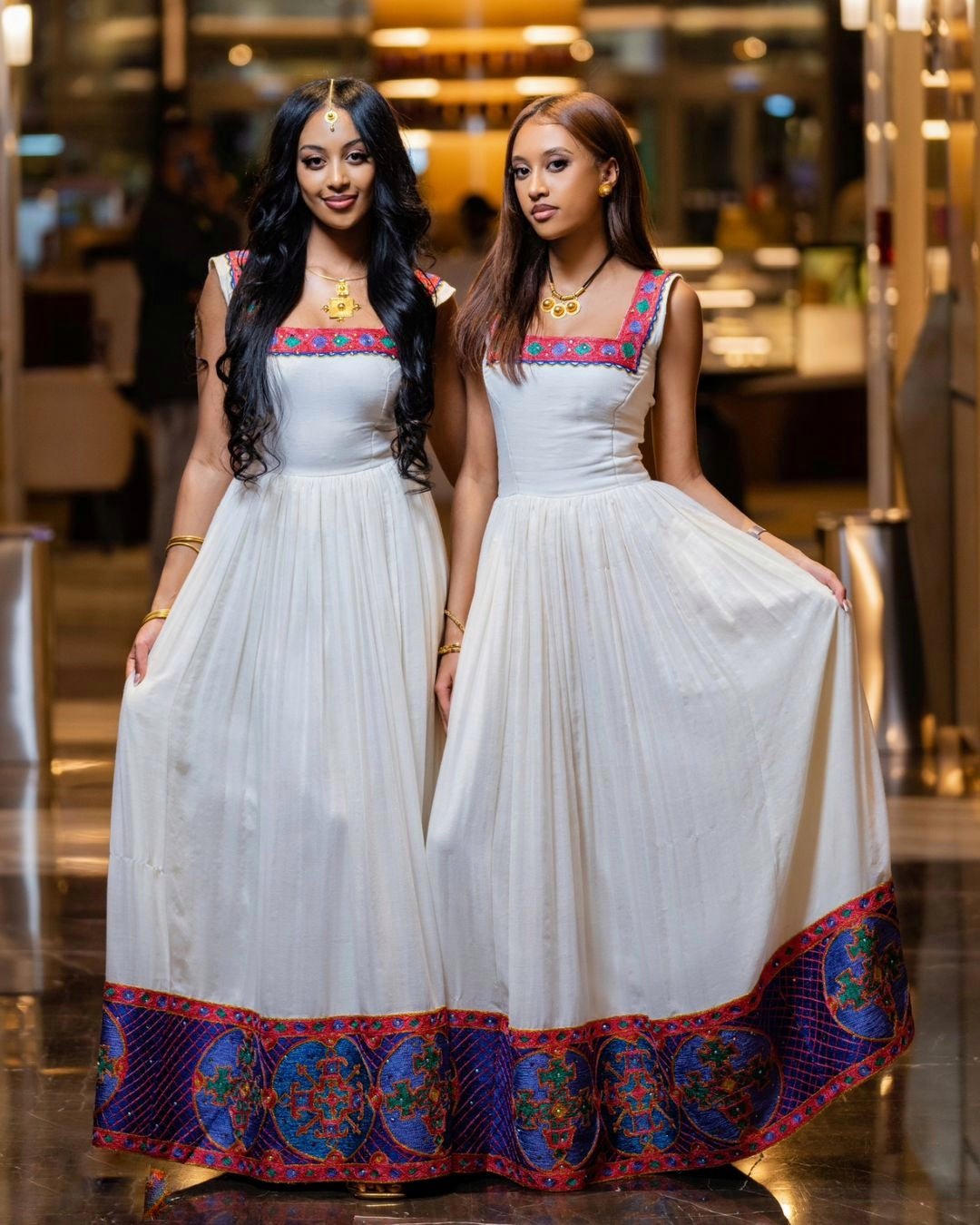 Vibrant Pattern Habesha Dress Simple Habesha Kemis Design Modern Ethiopian Dress
