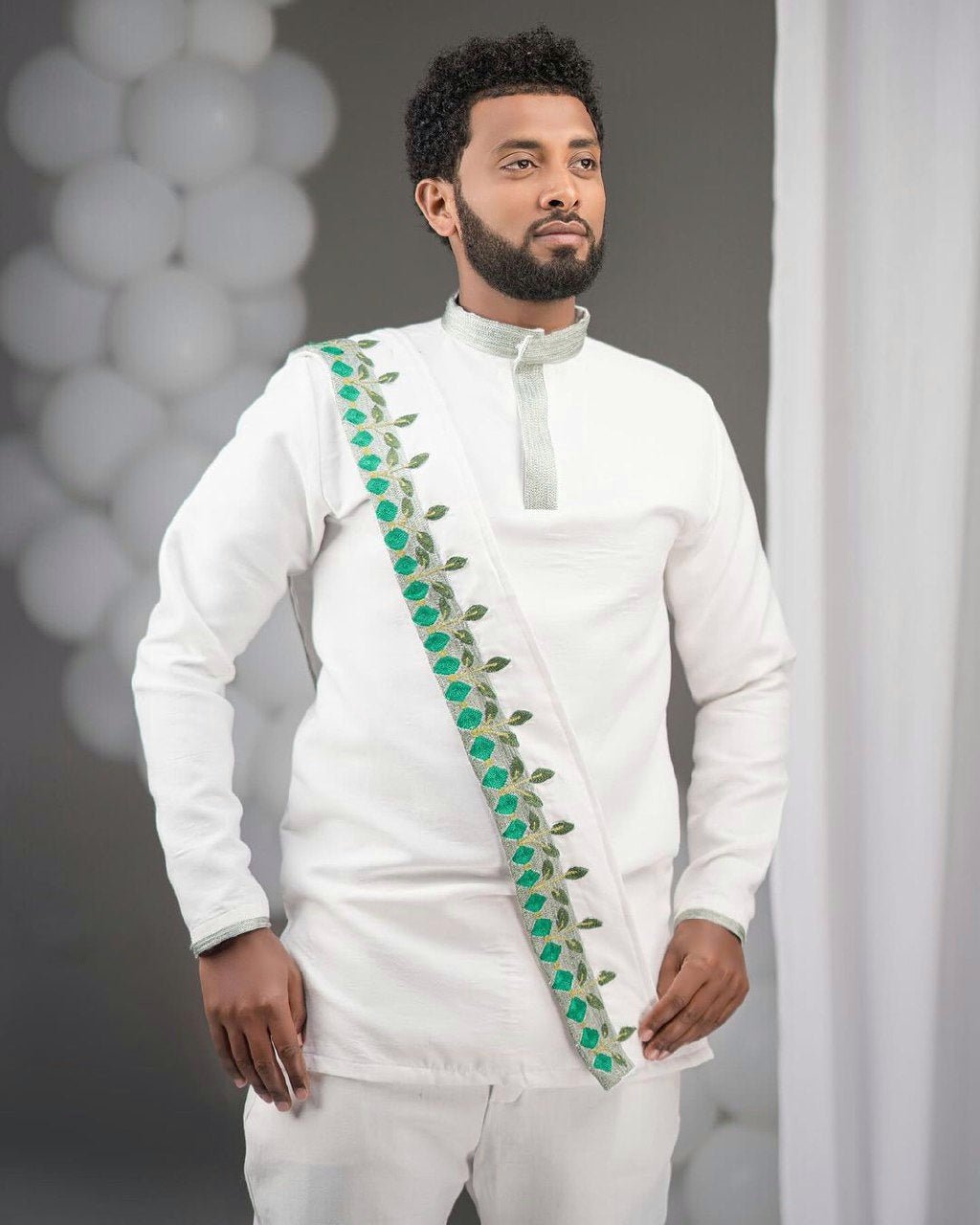 Green Wedding Stylish Habesha Couples Outfit Modern Ethiopian Outfit Matching Couples Outfit