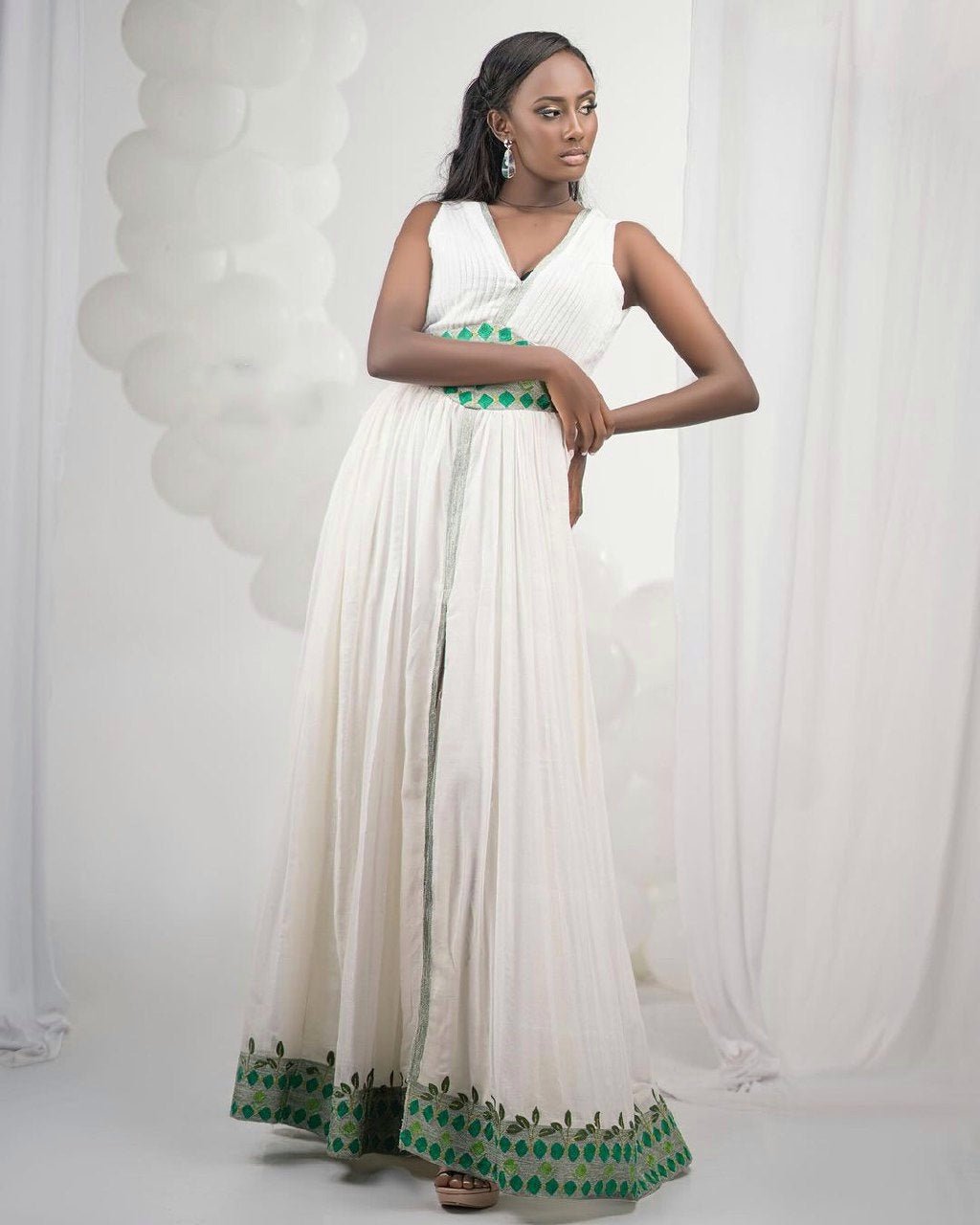Green Wedding Stylish Habesha Couples Outfit Modern Ethiopian Outfit Matching Couples Outfit