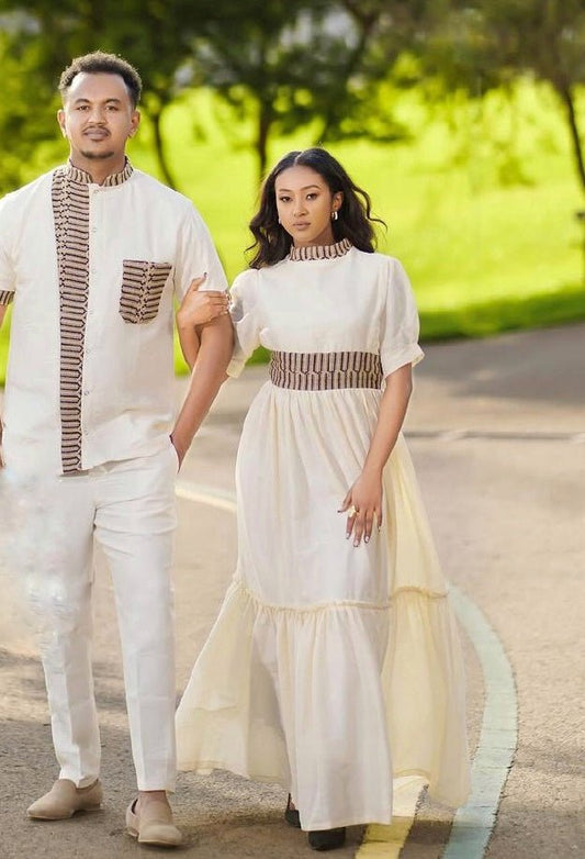 Contemporary Elegance: Habesha Couples' Outfits for a Modern Twist