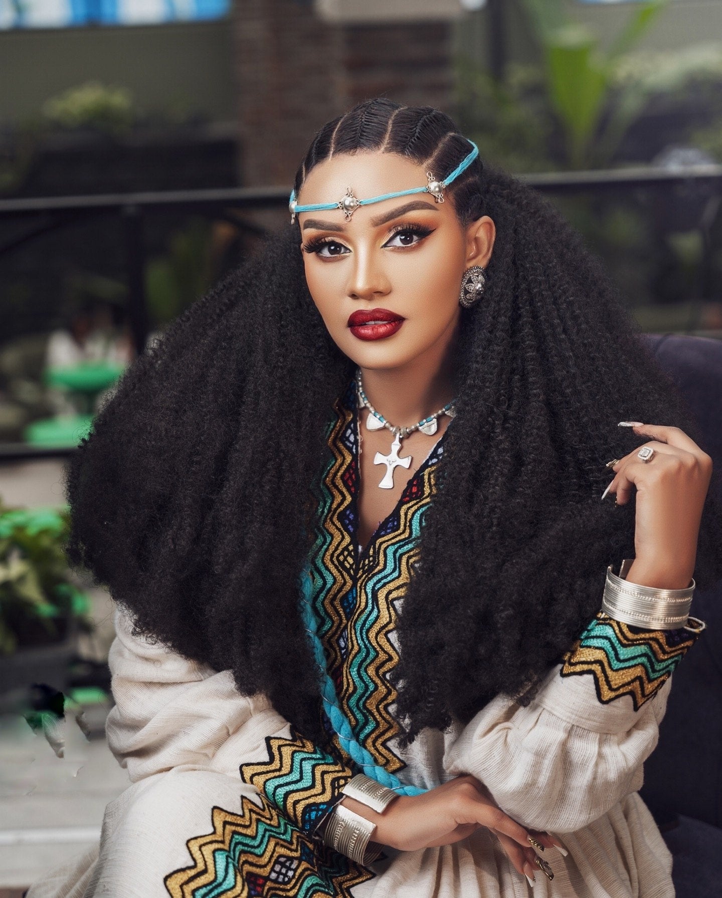 Long Sleeve Habesha Kemis  Multicolor Habesha Dress Timeless Ethiopian Dress For Celebrations 829