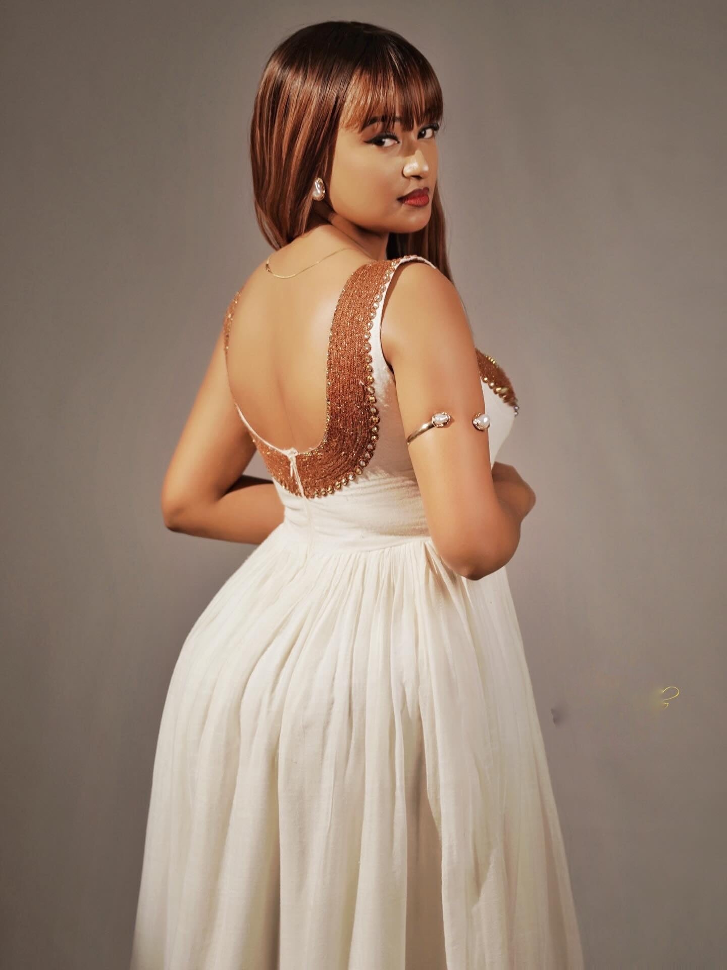 Elegant V-Neckline Habesha Dress Sleeveless Habesha Kemis Timeless Ethiopian Cultural Clothing 864