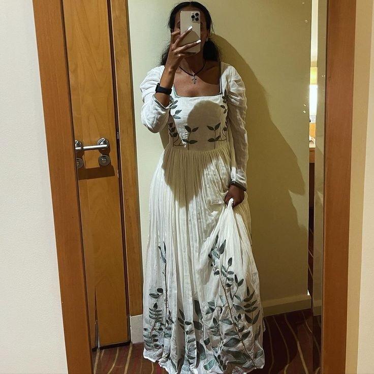 Leafy Design Modern Habesha Dress Simple Habesha Kemis Modern Ethiopian Dress Style