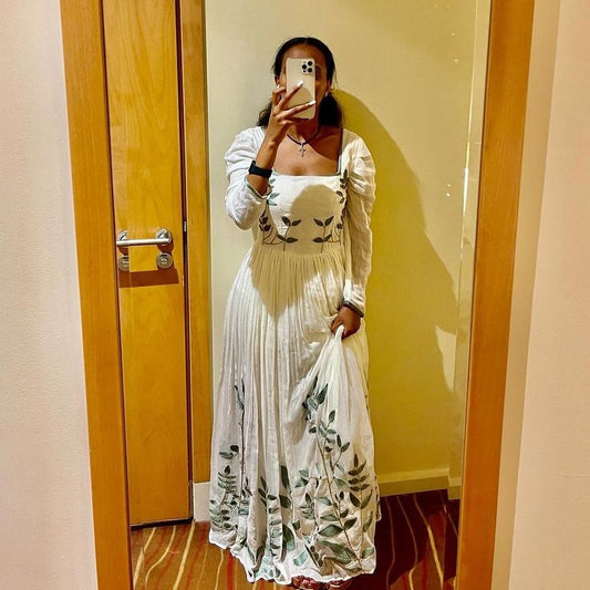 Leafy Design Modern Habesha Dress