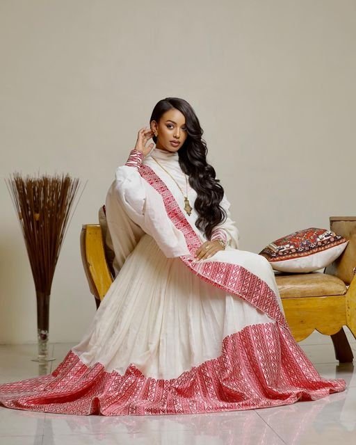 Simple Ethiopian Dress Modern Habesha Dress Women's Dress Habesha Kemis Eritrean Dress Women's Style ሀበሻ ቀሚስ ሀበሻ ልብስ